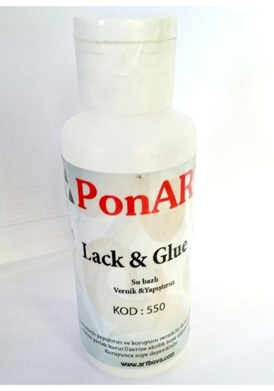 Ponart Lack&Glue Su Bazlı Şeffaf Vernik ve Yapıştırıcı 100 ML