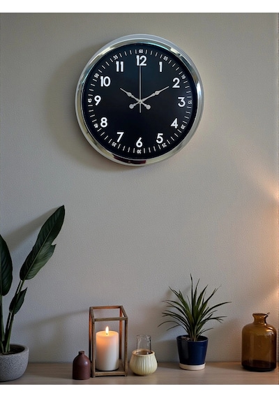 Zentime 40 Cm Krom Şık Duvar Saati Çok Renkli