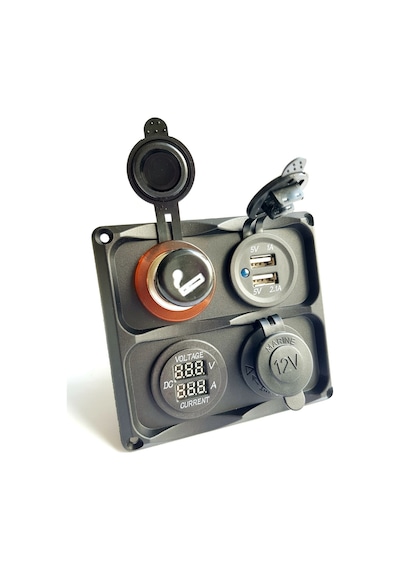 Bfy Switch Panel 4'Lü Usb + Voltmetre + Ampermetre+ S.Çakmaklık +