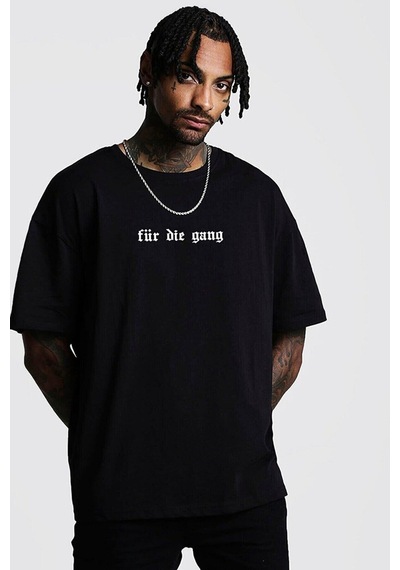 Flood Of Style Unisex Örme Für Die Gang Basklı Siyah