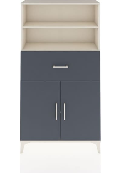 Arges Dolap 3 Raflı Tek Çekmeceli 2 Kapaklı 88x30x163 Aytaşı-antrasit Aytası