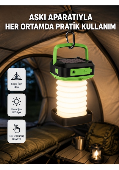 Şarjlı Led Lamba Dokunmatik Sensörlü, 3 Kademeli Parlaklık Beyaz