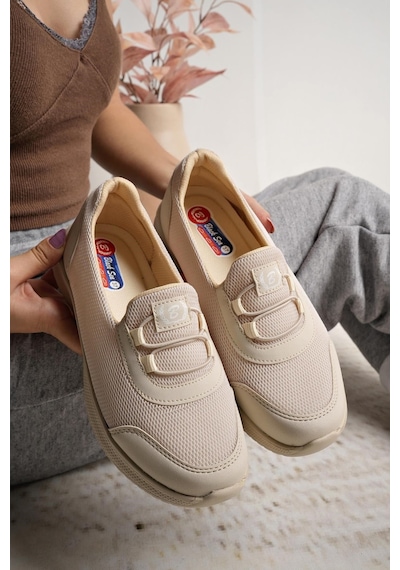 Nesilshoes Nesil Shoes Bsea 575 Bej Memory Foam Kadın Yürüyüş Ayakkabısı Nesilshoes Nesil Shoes Bsea 575 Bej Memory Foam Kadın Yürüyüş Ayakkabısı