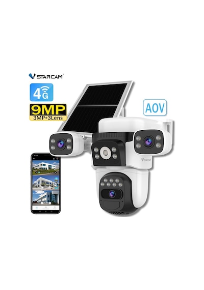 Vstarcam Bg621sr 3 Kameralı 6mp Güneş Panelli Sim Kartlı 4g Solar Kamera