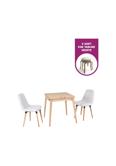 Vilinze Tosya Sandalye Avanos Ahşap Mdf Mutfak Masası Takımı - 70x140 Cm