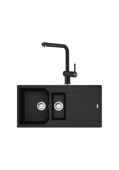 Franke Urban Ubg 651-100 Granit Nero Evye + Active Plus Doccia Nero Armatür Siyah
