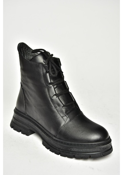 Fox Shoes T555102903 Siyah Hakiki Deri Alçak Topuklu Kadın Bot Siyah