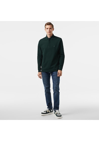 Nautica Nautıca Erkek Yeşil Slım Fıt Uzun Kollu Polo Desenli K37015t Yeşil