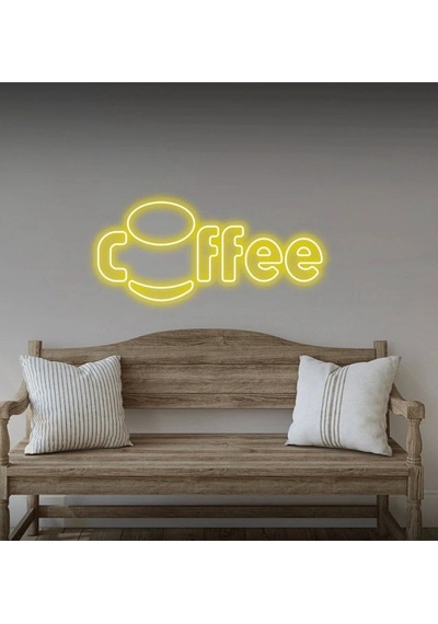 Coffee Yazılı Neon Tabela Sarı