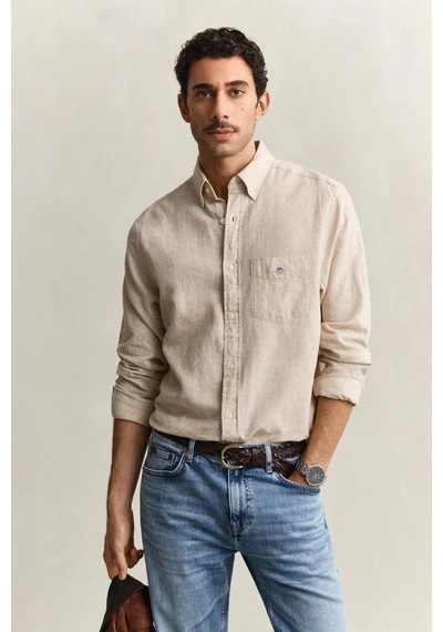 Gant Erkek Bej Regular Fit Logolu Gömlek-15340
