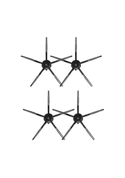 Roborock S6 / S6 Pure Uyumlu 4 Adet Siyah Yan Fırça