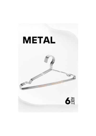 Modacar Metal Elbise Askısı Ekonomik 6 Adet Askı Seti Çok Renkli