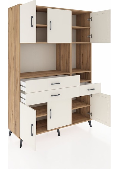 Hyperion Dolap 9 Raflı 3 Çekmeceli 6 Kapaklı 132x44x195 Çam-a... Çam Hyperion Dolap 9 Raflı 3 Çekmeceli 6 Kapaklı 132x44x195 Çam-a... Çam