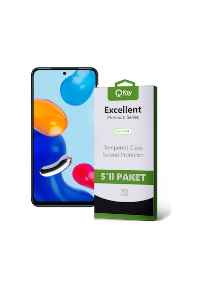 Xiaomi Redmi Note 11 ile Uyumlu Temperli Ekran Koruyucu Kırılmaz Cam Ekonomik 5'li Paket