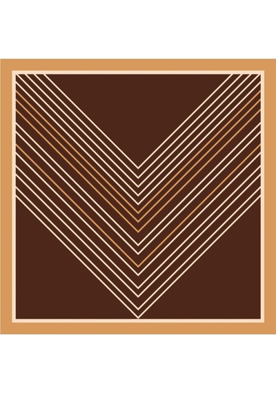Tarzını Seç Kahverengi V Çizgi Fular / Bandana / Aksesuar / Şal / Eşarp 70x70