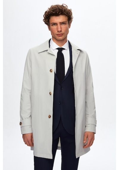 D's Damat Ds Damat Regular Fit Taş Düz Pardösü/trenckot 2hcp812220420 S01