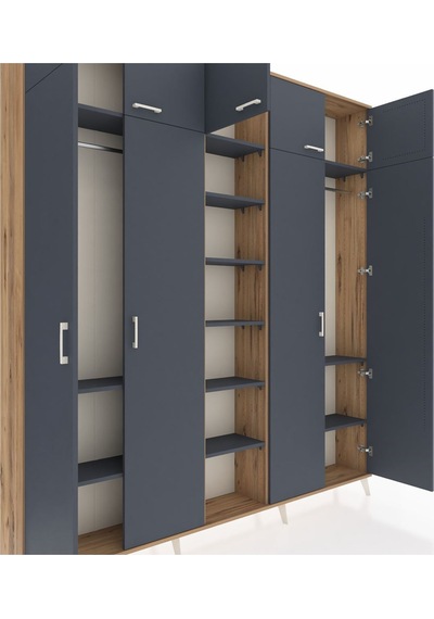 Arges Dolap 12 Raflı 9 Kapaklı 2 Askılı 220x30x243 Çam-antrasit/antrasit Antrasıt/antrasıt Arges Dolap 12 Raflı 9 Kapaklı 2 Askılı 220x30x243 Çam-antrasit/antrasit Antrasıt/antrasıt