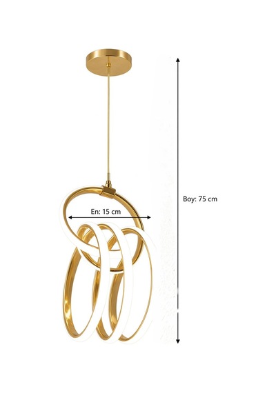 İmza Büyük Modern Ledli Avize 3 Renk Power Ledli Gold Kaplama Kumandalı Çoçuk Odası Yatak Odası Mutfak