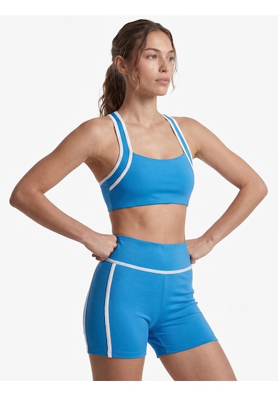 Koton Slim Fit U Yaka Biyeli Sırt Detaylı Kolsuz Sporcu Sütyeni Mavi 6sak30245nk