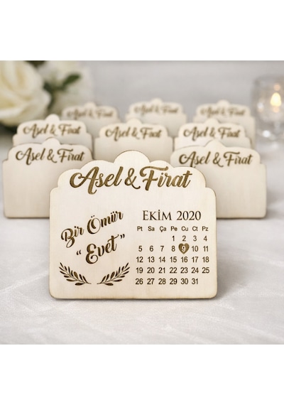 Özel Günlere Magnet Nikah Düğün Nişan Kişiye Özel 25 Adettir No 110