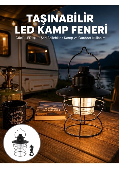 Buğz 4 Fonksiyonlu Dekoratif Kamp Lambası Tungsten Ampul, Usb Çıkışlı Yeni Nesil .