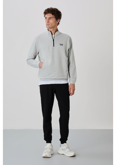 Tommy Life Herbert Taş - Siyah Dik Yaka Eşofman Takım - 85233 Taş Rengi Taş