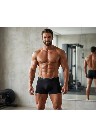 İşil Işıl Erkek Likralı Boxer 6 Adet Siyah