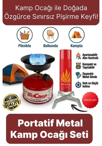 Kampocağı Outdoor Tekrar Doldurabilir Devrilmez Ayaklı Portatif Pişirme Metal Kamp Ocağı Seti Diğer