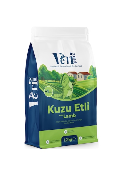 Petipure Kuzu Etli Kuru Yetişkin Kedi Maması 1,2 Kg - Besleyici Vitamin İlaveli Tam Ve Dengeli Mama