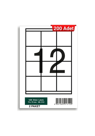 Herboy Hb-1312 70 X 70 Mm A4 Laser Etiket 200 Adet