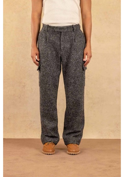 Carhartt Wıp Koyu Yün Karışımlı Cargo Pantolon - Le Pantalon Tweed Chiné Gri