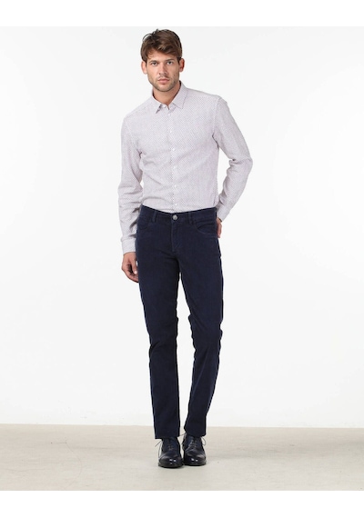 Kip Erkek Slim Fit Korduroy Pantolon - Minimalist Günlük Stil Lacivert