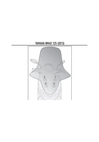 D2123Kitk Yamaha N-Max 125-155 15-18 Rüzgar Siperlik Baglantıs