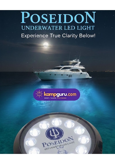 Poseidon Yeni 12 Ledli Mavi 12 Volt - 24 Volt, 40 Watt Led Su Altı Aydınlatma