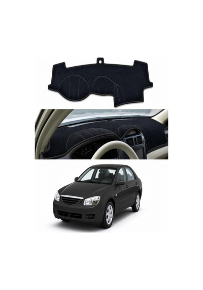 Kia - Cerato 2004-2008 Uyumlu Torpido Koruma Kılıfı - Siyah Şeritli