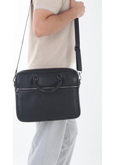 Erzeno Hakiki Deri Laptop & Evrak Çantası - Siyah Unisex İş Çantası Siyah - 761747751 Siyah