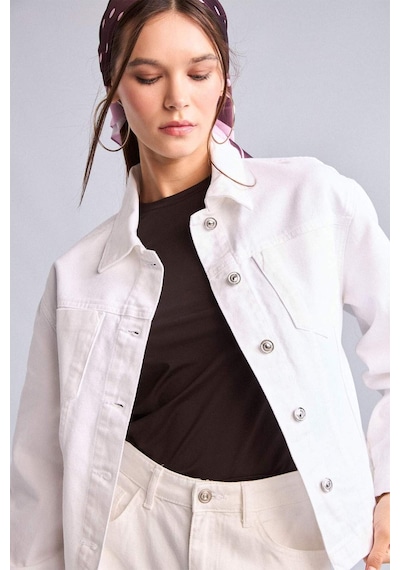 Defacto Regular Fıt Gabardin Ceket H7632ax26smwt83 Beyaz-wt83