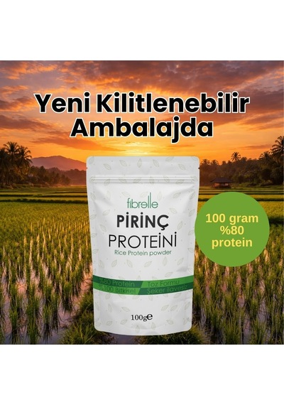 Fibrelle Pirinç Proteini Tozu 100 G // Yüksek Protein Oranı // %80 Protein
