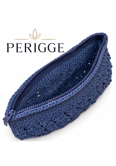 Periggecom Kagıt İp Portföy Peri Örnek Portföy Clutch Çanta Lacivert
