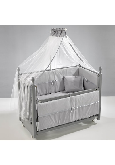 Meltem Kids Kral Sallanır Ahşap Anne Yanı Beşik  60 x 120 CM Gri - Gri