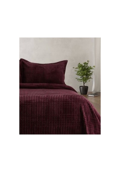 Merinos Modern Line Çift Kişilik Battaniye Seti - Pembe Bordo