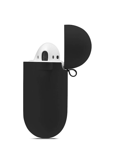 Wozlo Apple Uyumlu AirPods 1. Ve 2. Nesil Koruyucu Silikon Kılıf - Silikon Koruma Kılıfı - Siyah