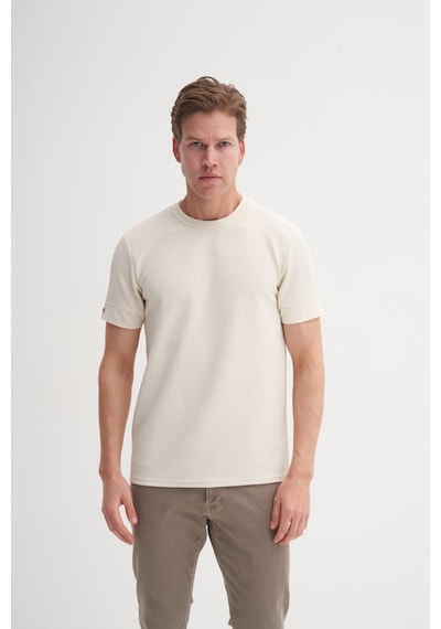 Cazador 4202 Erkek Bisiklet Yaka T-shirt Bej
