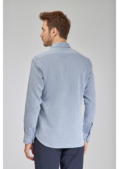 Bisse Sp Yaka Regular Fit Uk Gömlek Çift Cep Mavi Gmktn3sp224007 D35 Mavi