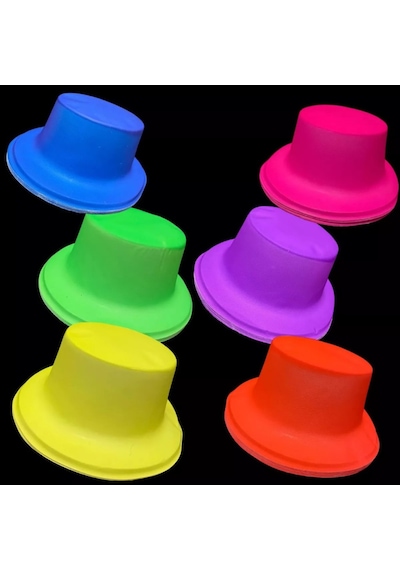 Neon Partisi Turuncu Renk Plastik Fötr Şapka Diğer