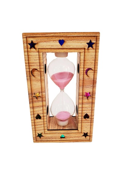 17.5 Cm Kum Saati Ahşap Işıklı
