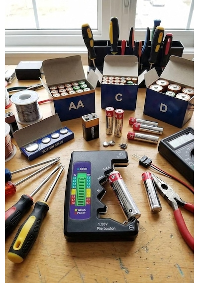Dijital Pil Test Cihazı Aa, Aaa, C, D, N, 9v Ve Düğme Pil Uyumlu Mini Pil Kapasit