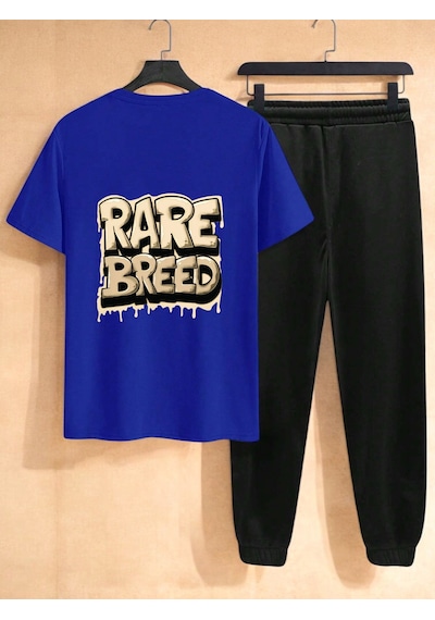 Uyguntarz Unisex Rare Breed Baskılı Eşofman Takımı Mavi