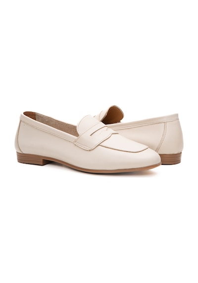 Bulls & Gulls Hakiki Deri Günlük Loafer Ayakkabı Ekru