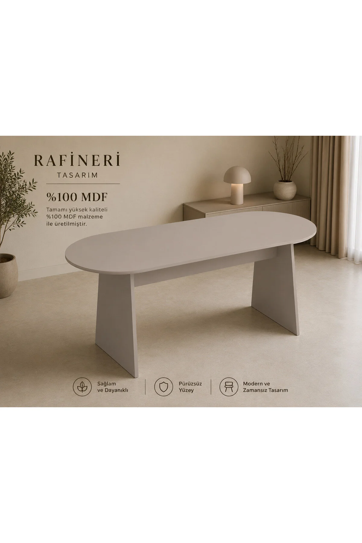 Desing Masa Kahverengi Krem